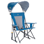 Smooth Motion SunShade Rocker - Choice 550 - Heavy-Duty Kickback Rocker with Beverage Holder - Neptune Blue