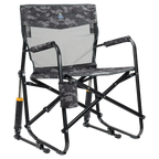 Luxury Camp Freestyle Rocker Elite - Choice 460 - Patented Spring-Action Rocking Chair for Camping - Cool Gray Camo