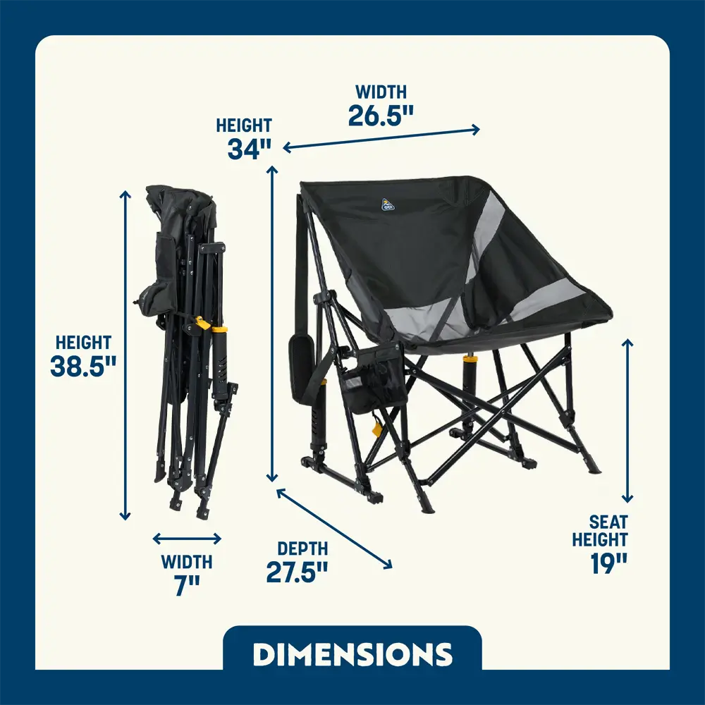 Luxury Camp Pod Rocker Elite - Choice 832 - Freestyle Rocker Portable Outdoor Folding Chair Detail