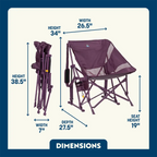 Luxury Camp Pod Rocker Elite - Choice 832 - Freestyle Rocker Portable Outdoor Folding Chair Detail