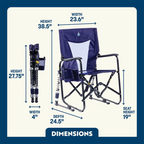 Premium All-Weather Adjustable Rocker - Choice 573 - Heavy-Duty Kickback Rocker with Beverage Holder Detail