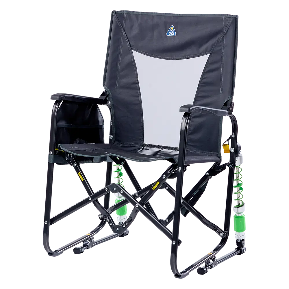 Premium All-Weather Adjustable Rocker - Choice 573 - Heavy-Duty Kickback Rocker with Beverage Holder Detail