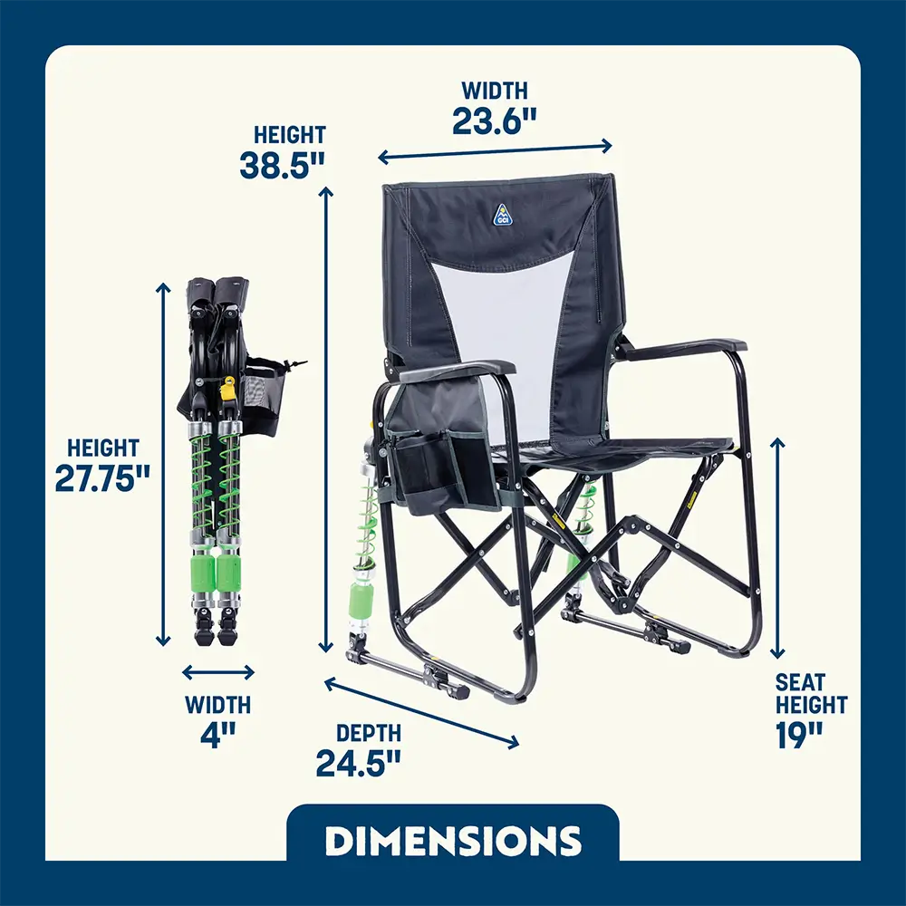 Premium All-Weather Adjustable Rocker - Choice 573 - Heavy-Duty Kickback Rocker with Beverage Holder Detail