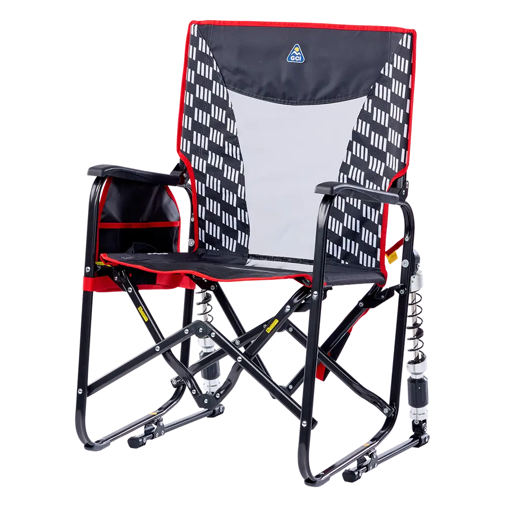 Premium All-Weather Adjustable Rocker - Choice 573 - Heavy-Duty Kickback Rocker with Beverage Holder Detail