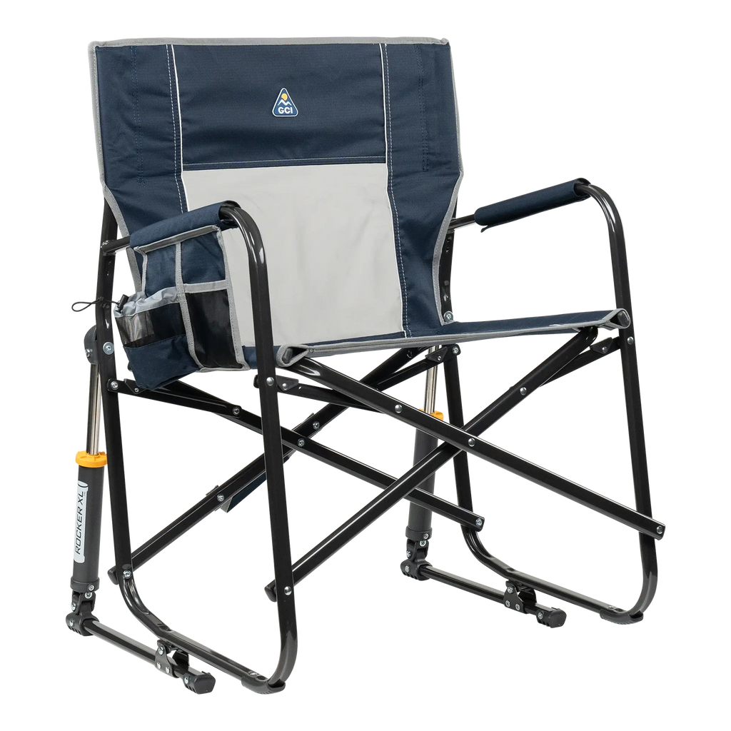 Patented Spring-Action Freestyle Rocker XL - Choice 552 - Freestyle Rocker Portable Outdoor Folding Chair - Indigo