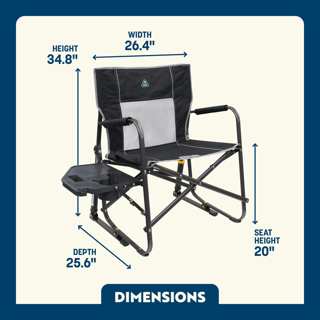 Patented Spring-Action Freestyle Rocker XL with Side Table - Choice 836 - Patented Spring-Action Rocking Chair for Camping Detail