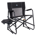 Patented Spring-Action Freestyle Rocker XL with Side Table - Choice 836 - Patented Spring-Action Rocking Chair for Camping - Black