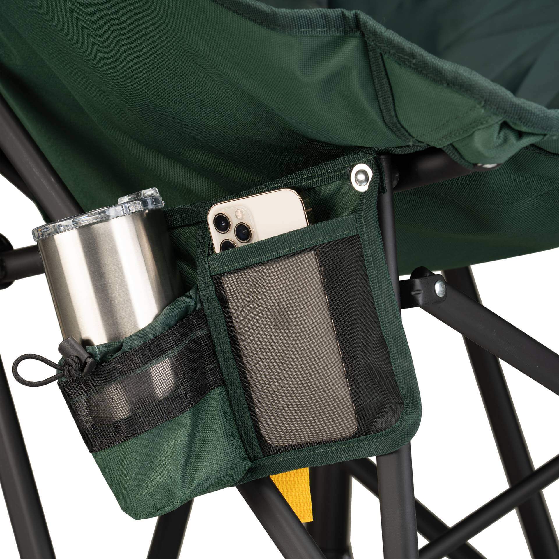Smooth Motion Puff Rocker - Choice 731 - Heavy-Duty Kickback Rocker with Beverage Holder Detail