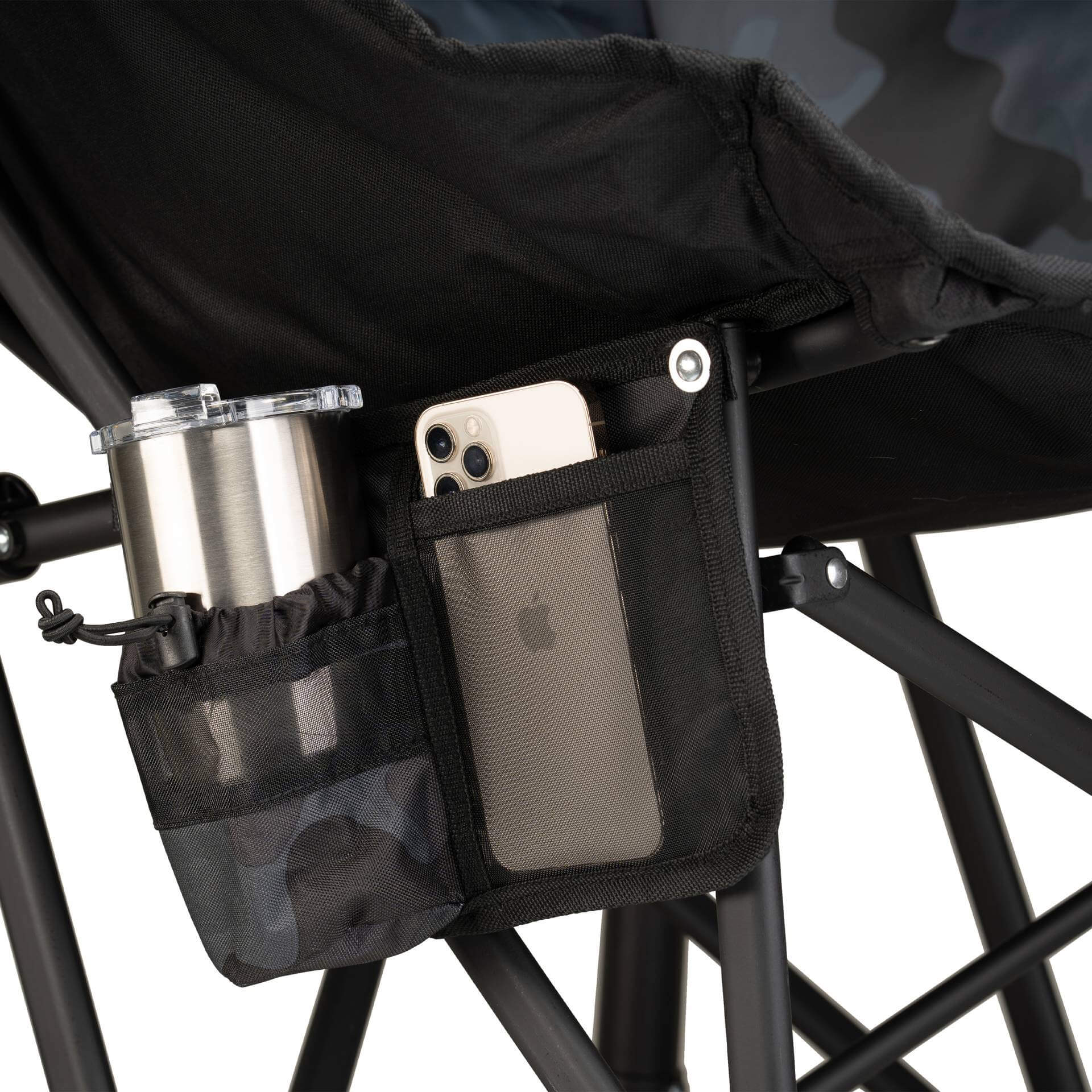 Smooth Motion Puff Rocker - Choice 731 - Heavy-Duty Kickback Rocker with Beverage Holder Detail