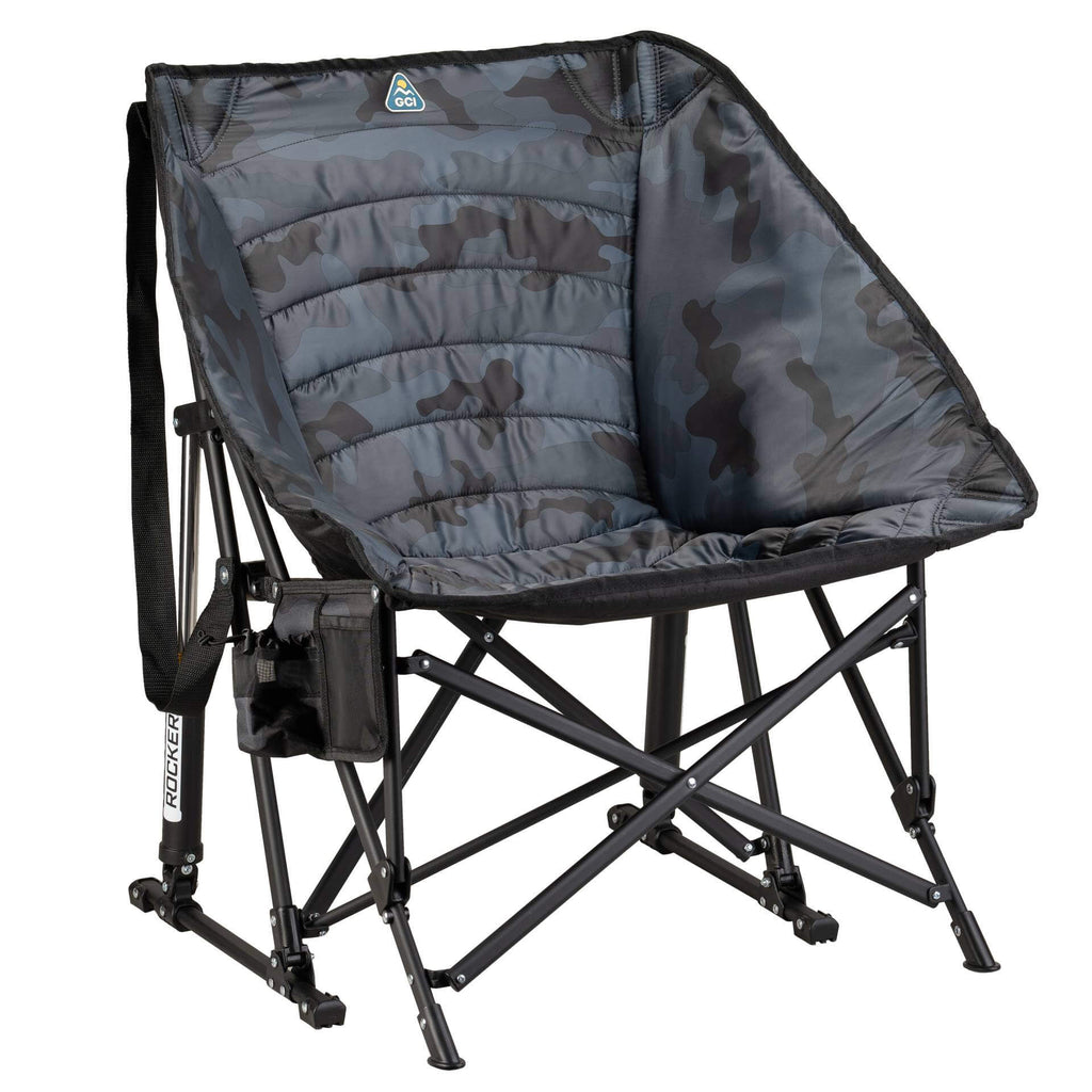 Smooth Motion Puff Rocker - Choice 731 - Heavy-Duty Kickback Rocker with Beverage Holder - Stealth Camo