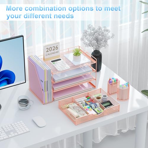 Modern gianotter Desk Organizers and Accessories with File Holder, 4-Tier Essentials