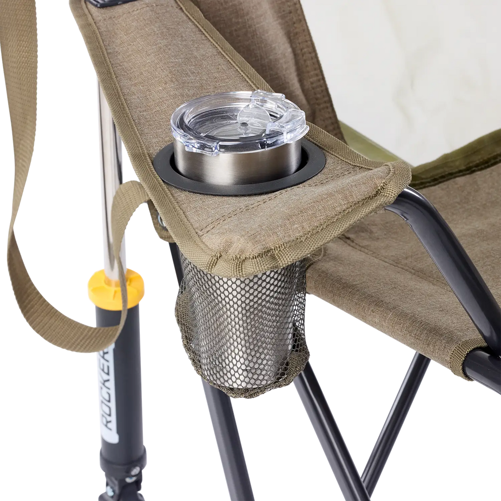 Smooth Motion Comfort Pro Rocker XL - Choice 107 - Heavy-Duty Kickback Rocker with Beverage Holder Detail