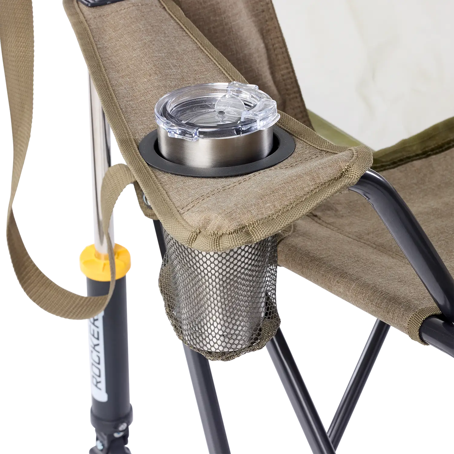 Smooth Motion Comfort Pro Rocker XL - Choice 107 - Heavy-Duty Kickback Rocker with Beverage Holder Detail