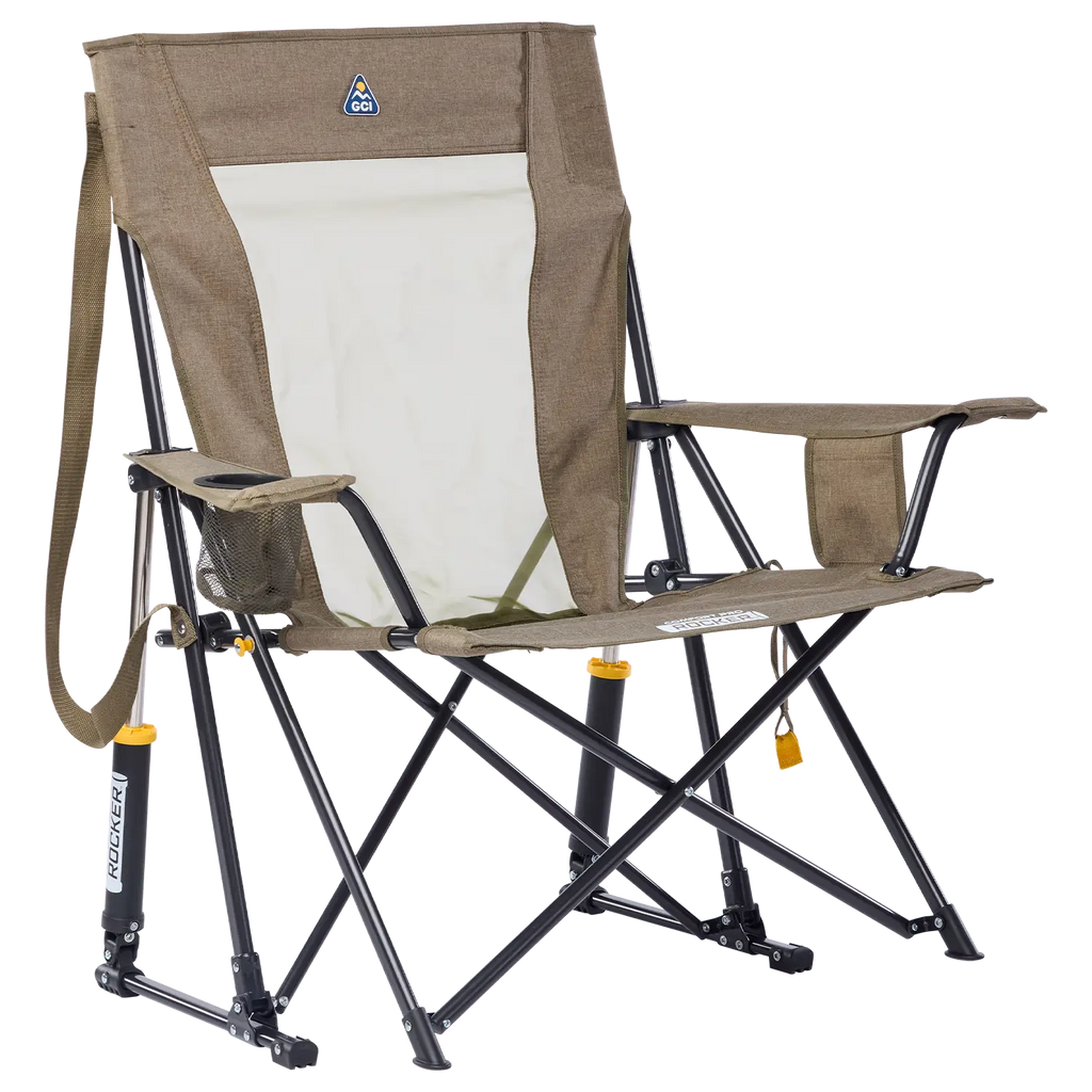 Smooth Motion Comfort Pro Rocker XL - Choice 107 - Heavy-Duty Kickback Rocker with Beverage Holder - Heathered Aged Fatigue
