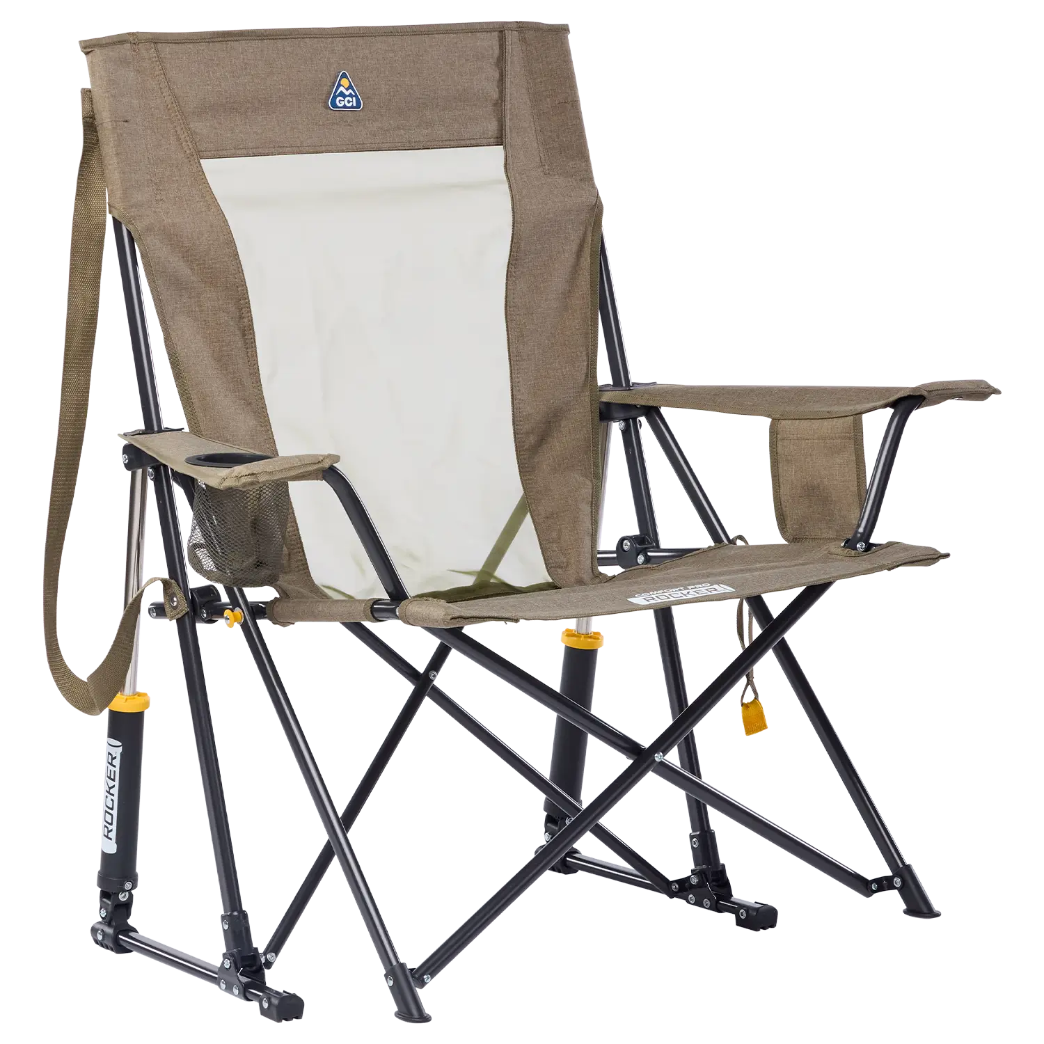 Smooth Motion Comfort Pro Rocker XL - Choice 107 - Heavy-Duty Kickback Rocker with Beverage Holder - Heathered Aged Fatigue