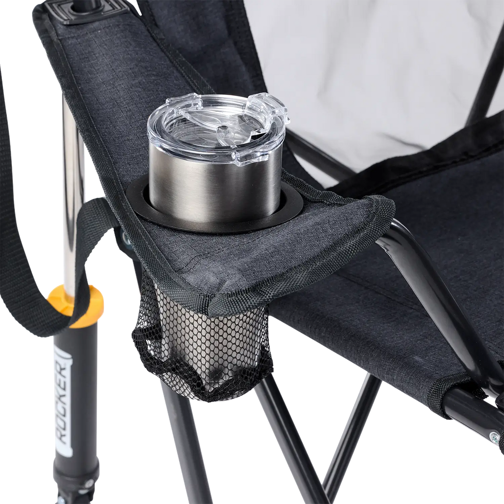 Smooth Motion Comfort Pro Rocker XL - Choice 107 - Heavy-Duty Kickback Rocker with Beverage Holder Detail