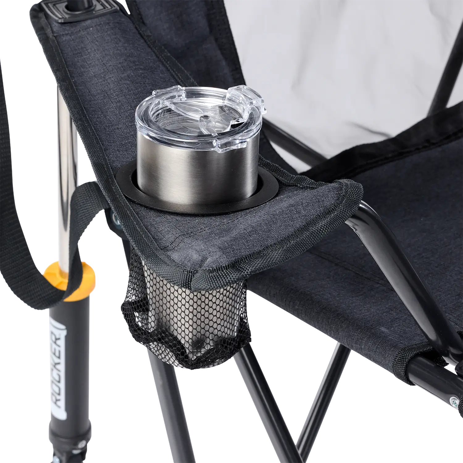 Smooth Motion Comfort Pro Rocker XL - Choice 107 - Heavy-Duty Kickback Rocker with Beverage Holder Detail