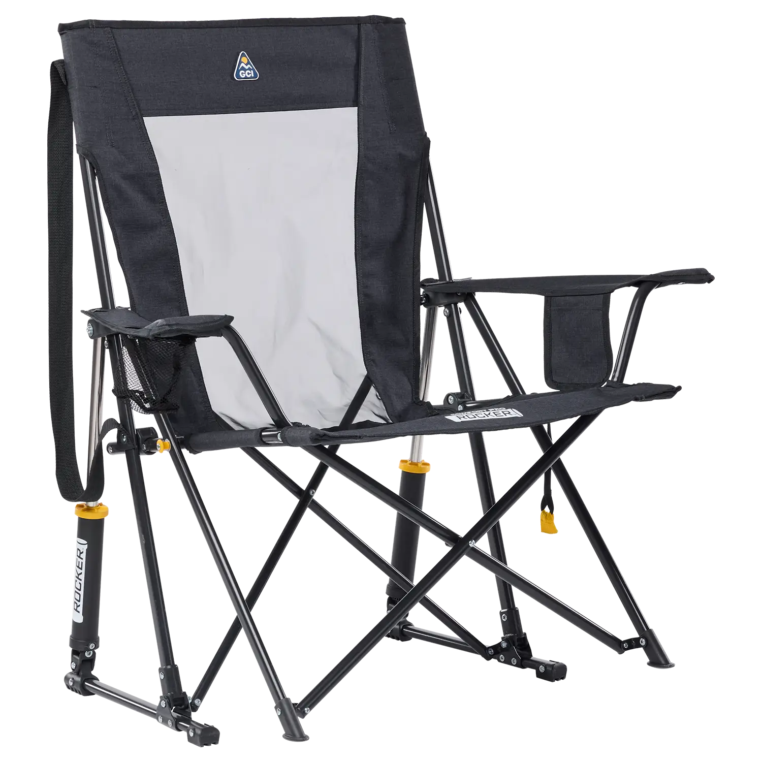Smooth Motion Comfort Pro Rocker XL - Choice 107 - Heavy-Duty Kickback Rocker with Beverage Holder - Heathered Charcoal