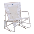 Premium All-Weather Beach Rocker - Choice 712 - Patented Spring-Action Rocking Chair for Camping - Neutral Stripe