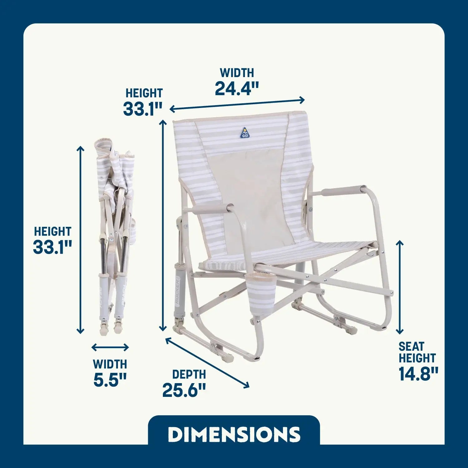 Premium All-Weather Beach Rocker - Choice 712 - Patented Spring-Action Rocking Chair for Camping Detail