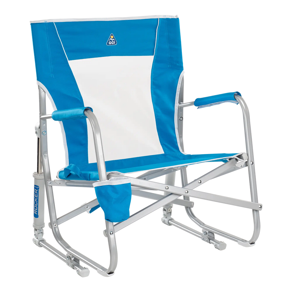 Premium All-Weather Beach Rocker - Choice 712 - Patented Spring-Action Rocking Chair for Camping - Saybrook Blue