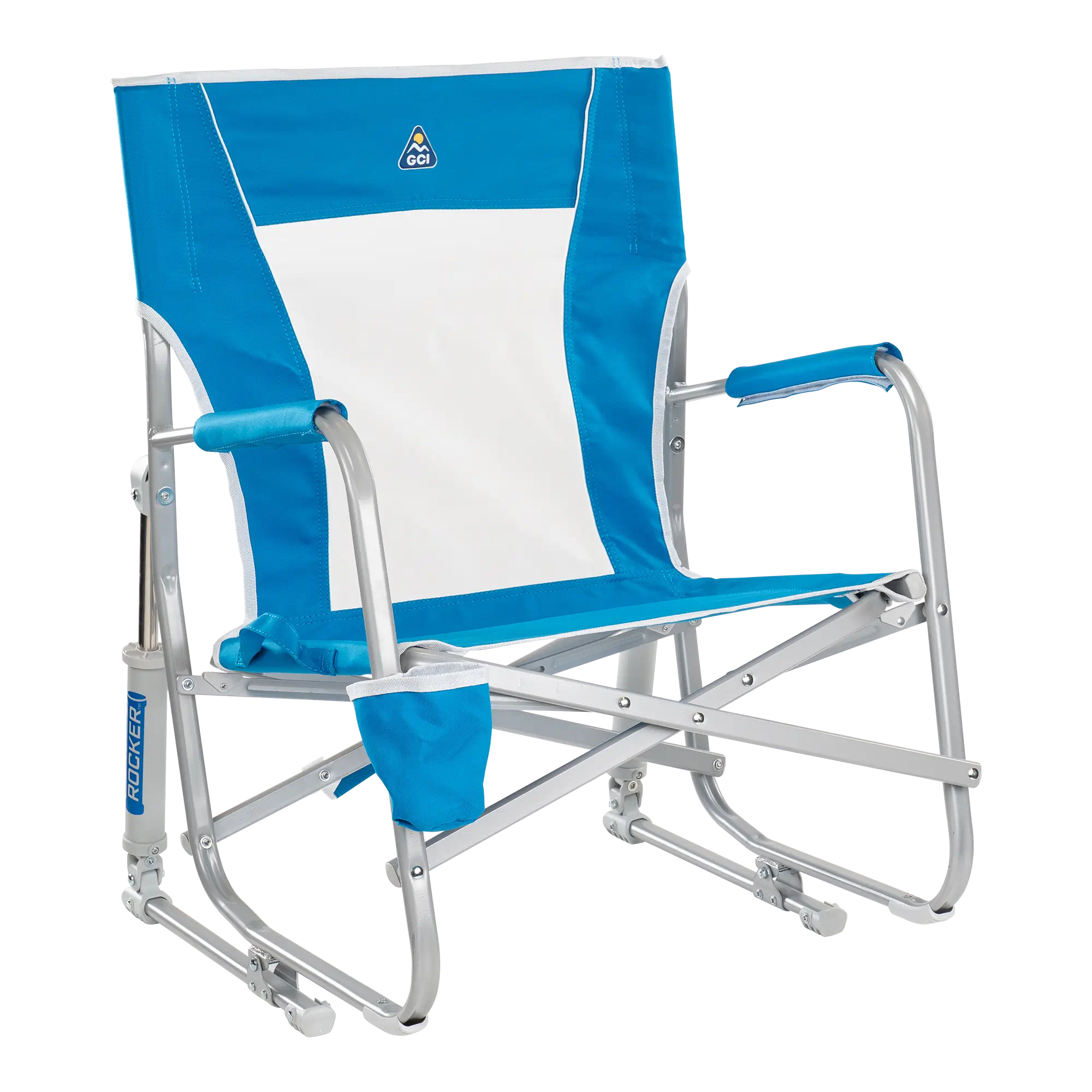Premium All-Weather Beach Rocker - Choice 712 - Patented Spring-Action Rocking Chair for Camping - Saybrook Blue