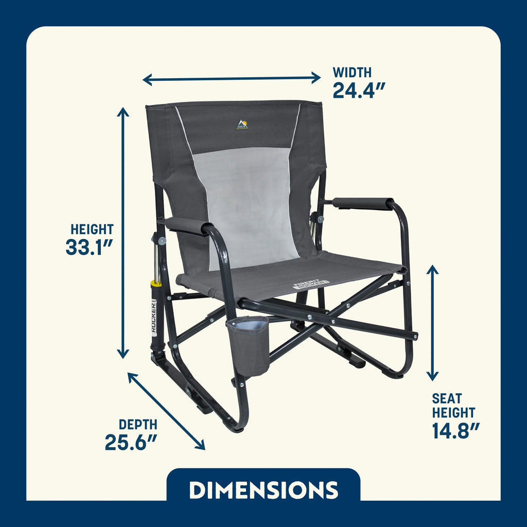Premium All-Weather FirePit Rocker - Choice 737 - RoadTrip Rocker Smooth Motion Camp Chair Detail