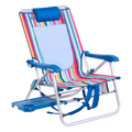 Backpack Travel Big Surf with Slide Table - Choice 334 - Portable Heavy-Duty Low Boy Chair for Ocean Side - Multi Stripe