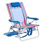 Backpack Travel Big Surf with Slide Table - Choice 334 - Portable Heavy-Duty Low Boy Chair for Ocean Side - Multi Stripe