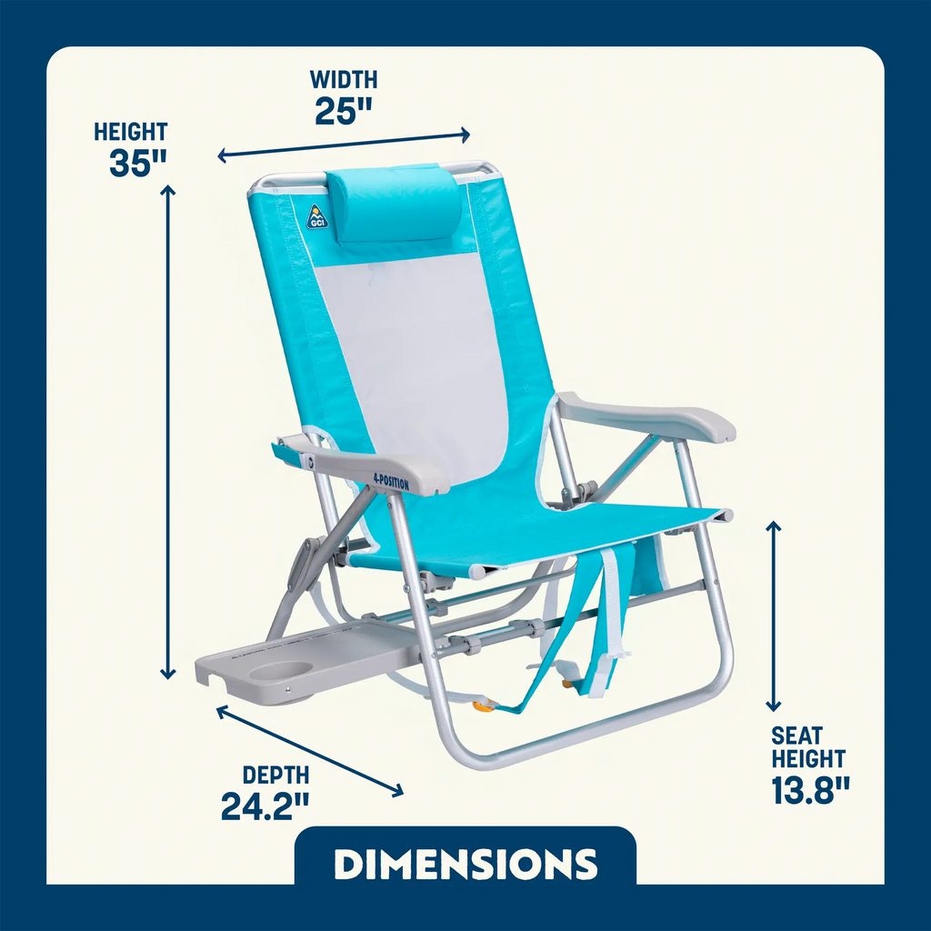 Backpack Travel Big Surf with Slide Table - Choice 334 - Portable Heavy-Duty Low Boy Chair for Ocean Side Detail