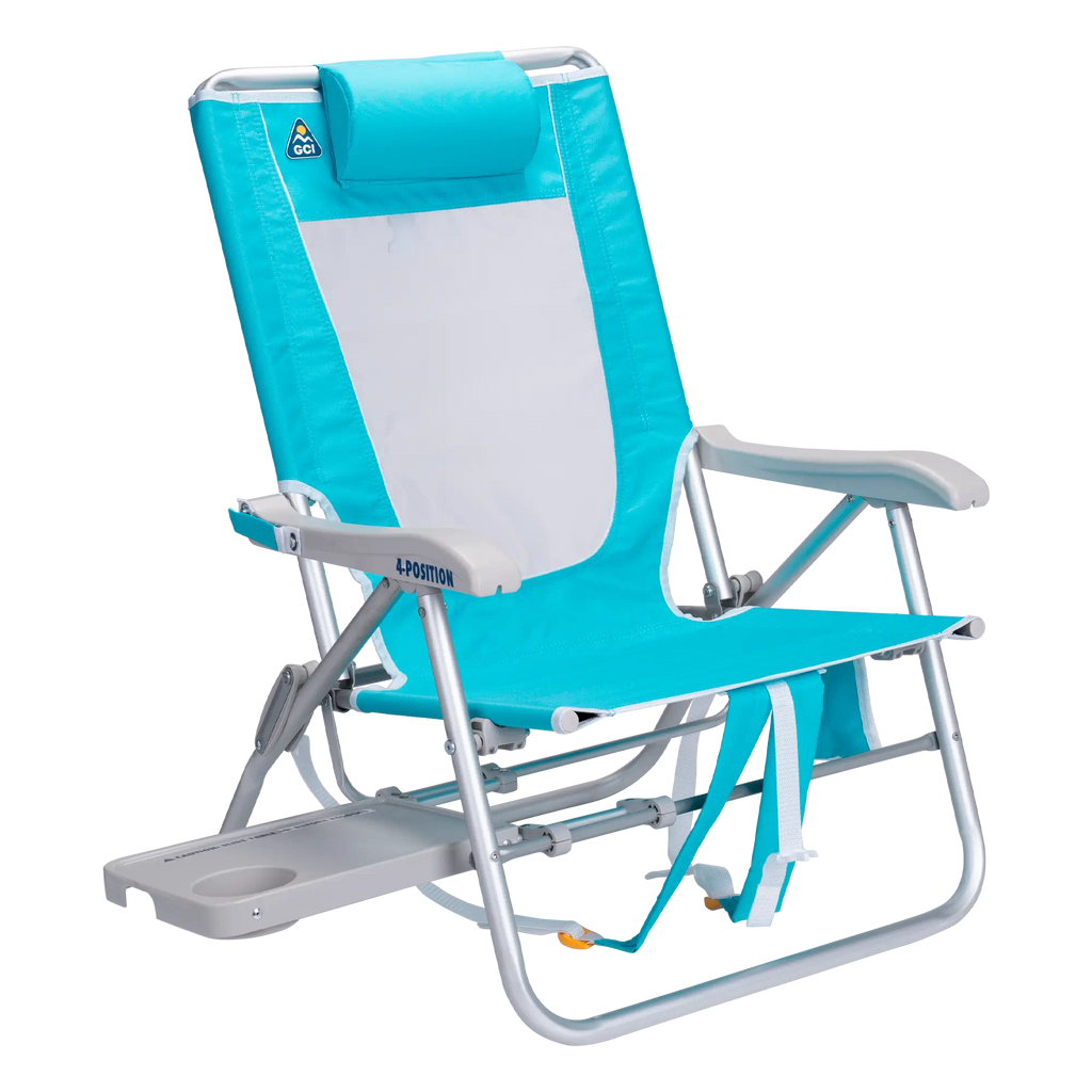 Backpack Travel Big Surf with Slide Table - Choice 334 - Portable Heavy-Duty Low Boy Chair for Ocean Side - Seafoam Green