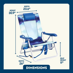 Rust-Resistant Aluminum Backpack Beach Chair - Choice 709 - Portable Heavy-Duty Low Boy Chair for Ocean Side Detail