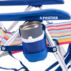 Rust-Resistant Aluminum Backpack Beach Chair - Choice 709 - Portable Heavy-Duty Low Boy Chair for Ocean Side Detail