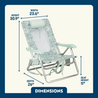 Rust-Resistant Aluminum Backpack Beach Chair - Choice 709 - Portable Heavy-Duty Low Boy Chair for Ocean Side Detail