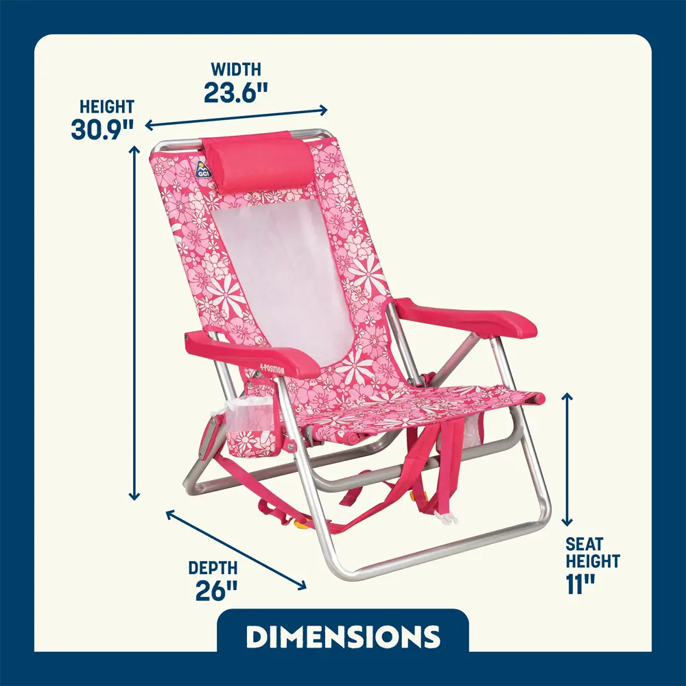 Rust-Resistant Aluminum Backpack Beach Chair - Choice 709 - Portable Heavy-Duty Low Boy Chair for Ocean Side Detail