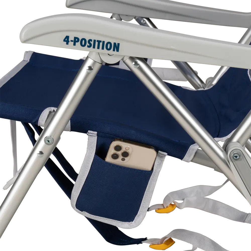 Rust-Resistant Aluminum Backpack Beach Chair - Choice 709 - Portable Heavy-Duty Low Boy Chair for Ocean Side Detail