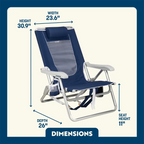 Rust-Resistant Aluminum Backpack Beach Chair - Choice 709 - Portable Heavy-Duty Low Boy Chair for Ocean Side Detail