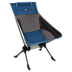 Luxury Camp ComPack Rocker - Choice 980 - Heavy-Duty Kickback Rocker with Beverage Holder - Heathered Royal