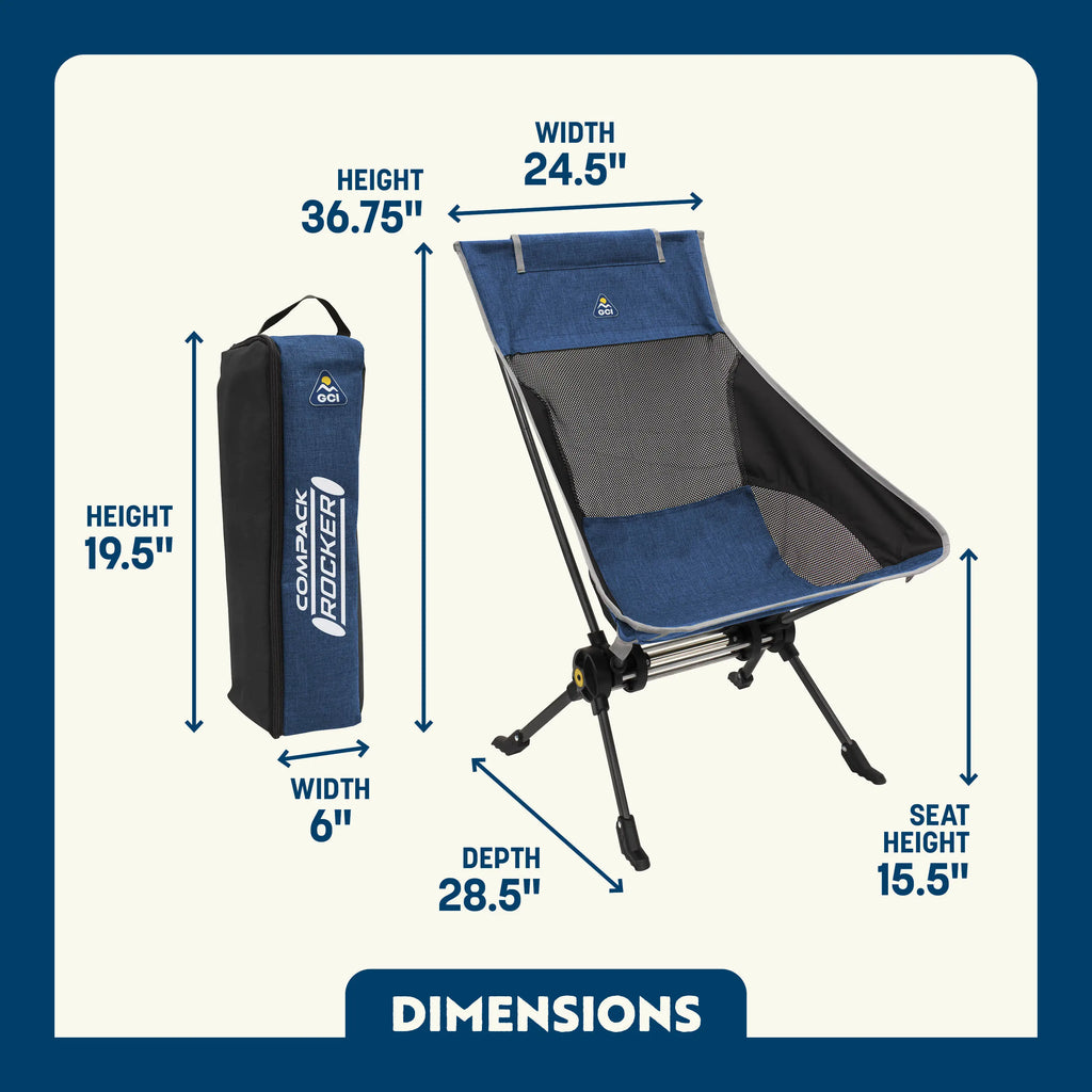 Luxury Camp ComPack Rocker - Choice 980 - Heavy-Duty Kickback Rocker with Beverage Holder Detail