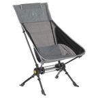 Luxury Camp ComPack Rocker - Choice 980 - Heavy-Duty Kickback Rocker with Beverage Holder - Heathered Pewter