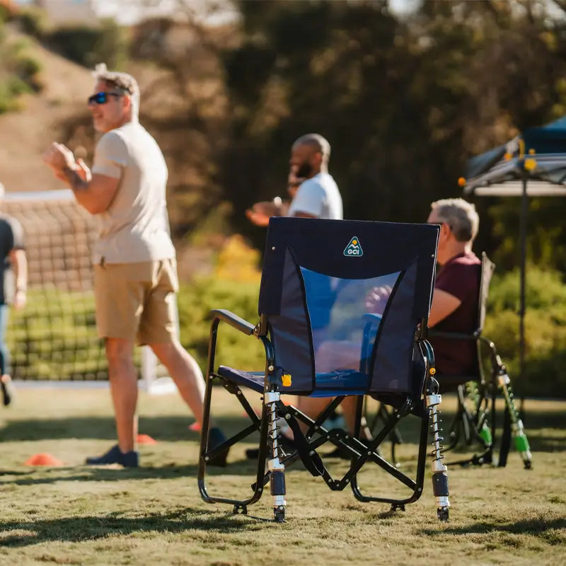 Premium All-Weather Adjustable Rocker - Choice 573 - Heavy-Duty Kickback Rocker with Beverage Holder Detail