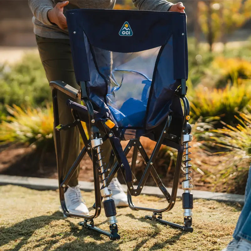 Premium All-Weather Adjustable Rocker - Choice 573 - Heavy-Duty Kickback Rocker with Beverage Holder Detail