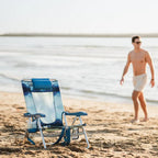 Rust-Resistant Aluminum Backpack Beach Chair - Choice 709 - Portable Heavy-Duty Low Boy Chair for Ocean Side Detail