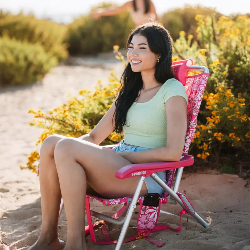 Rust-Resistant Aluminum Backpack Beach Chair - Choice 709 - Portable Heavy-Duty Low Boy Chair for Ocean Side Detail