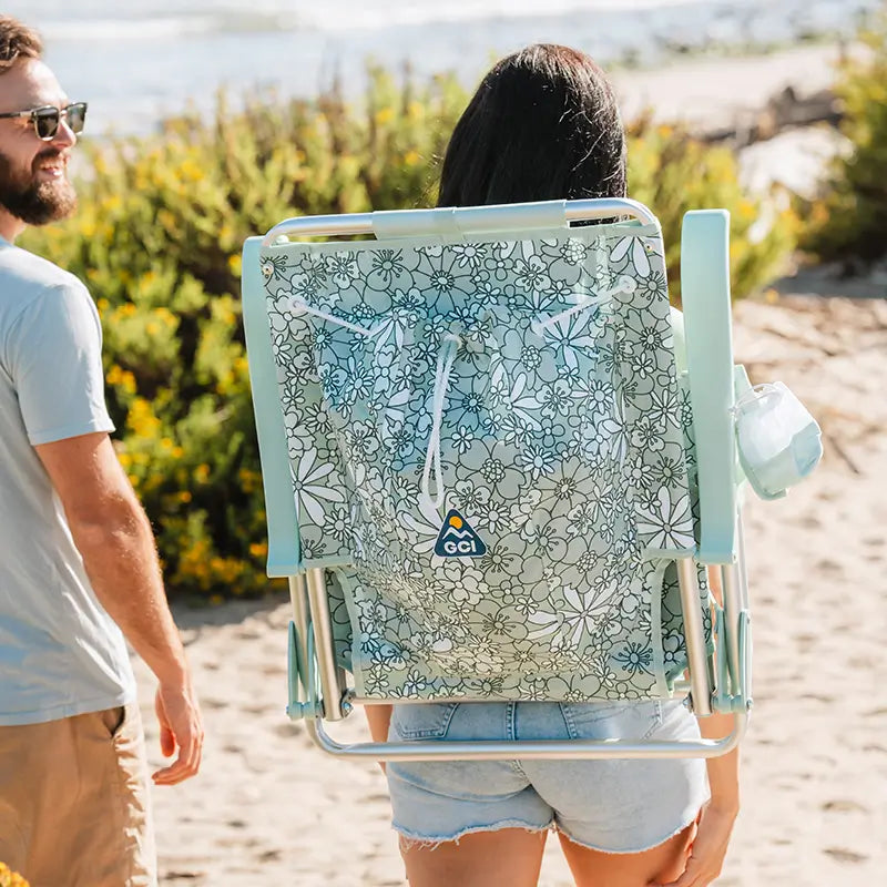 Rust-Resistant Aluminum Backpack Beach Chair - Choice 709 - Portable Heavy-Duty Low Boy Chair for Ocean Side Detail