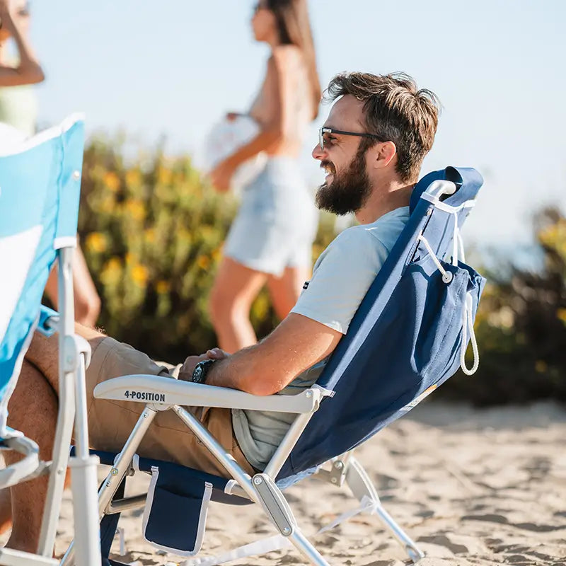 Rust-Resistant Aluminum Backpack Beach Chair - Choice 709 - Portable Heavy-Duty Low Boy Chair for Ocean Side Detail