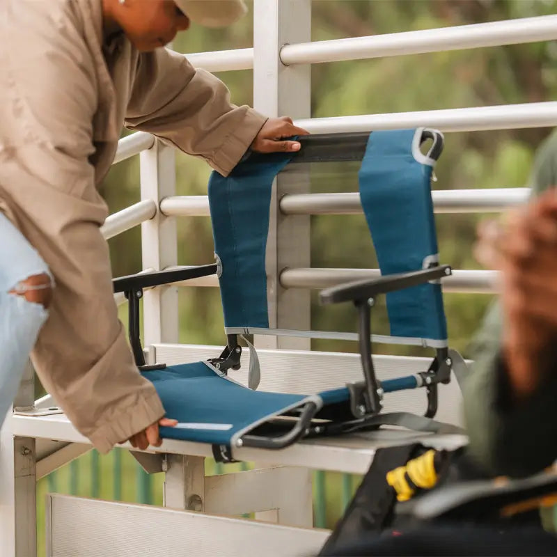Ergonomic Back-Support Big Comfort Stadium Chair with Armrests - Choice 465 - Ergonomic Portable Stadium Seat for Sports Events Detail