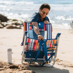 Backpack Travel Big Surf with Slide Table - Choice 334 - Portable Heavy-Duty Low Boy Chair for Ocean Side Detail