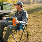 Space-Saving Pico Comfort Quad Chair - Choice 989 - Premium Slim-Fold Compact Chair with Messenger Bag Detail
