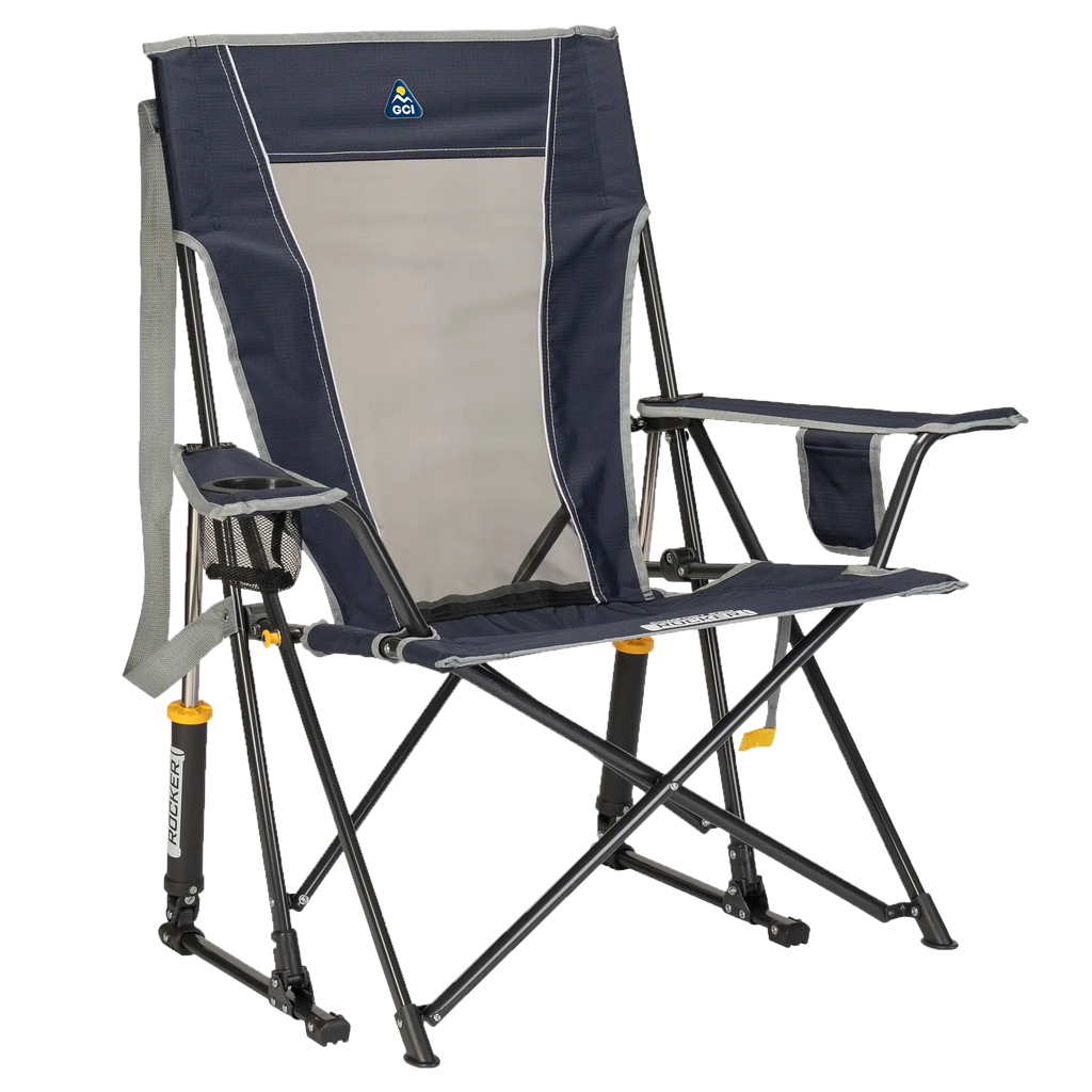 Heavy-Duty Freestyle Comfort Pro Rocker - Choice 375 - RoadTrip Rocker Smooth Motion Camp Chair - Indigo